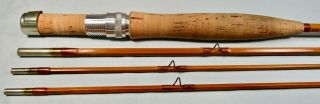 Uslan Challenger Five Sided Bamboo Fly Rod 8 ' 3 piece 2 tips EX w/ Tube & Bag 3