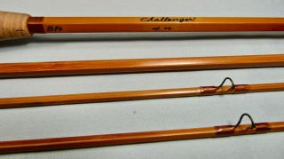Uslan Challenger Five Sided Bamboo Fly Rod 8 ' 3 piece 2 tips EX w/ Tube & Bag 4