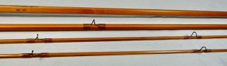Uslan Challenger Five Sided Bamboo Fly Rod 8 ' 3 piece 2 tips EX w/ Tube & Bag 6