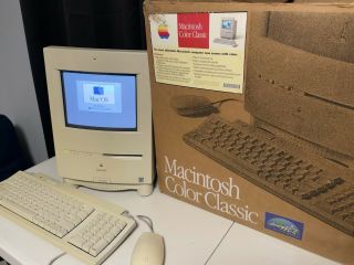 Vintage Boxed Macintosh Color Classic M1600 - Recapped - 10mb/250mb,  Keyboard/mouse
