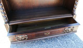 Antique Vintage 1 - Drawer Walnut Bookcase with Turned Details 6