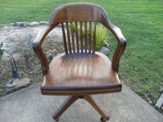 Vintage Antique Oak Lawyers/bankers/ Office Chair Marble Chair Co.  Restored