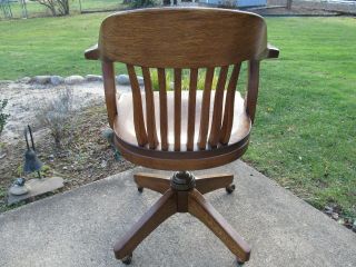 Vintage Antique Oak Lawyers/Bankers/ Office Chair Marble Chair Co.  Restored 2