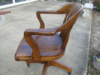 Vintage Antique Oak Lawyers/Bankers/ Office Chair Marble Chair Co.  Restored 3