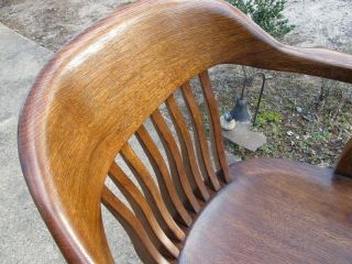 Vintage Antique Oak Lawyers/Bankers/ Office Chair Marble Chair Co.  Restored 4