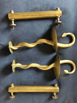Vintage Solid Bronze Snake Pharmacy Door Handles French Pharmacy Art nouveau 2