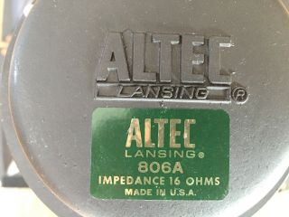 2) Vintage Altec Lansing 806A High Frequency Drivers with 2) 811B Horns 4