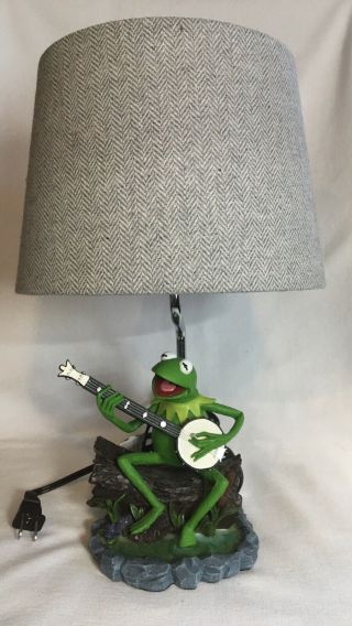 Rare Disney Store Kermit The Frog Lamp Muppets Banjo Log Shopping Shopdisney