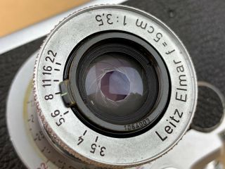 LEICA IIf Vintage 1953 camera w/ 5cm F/3.  5 Elmar Red Scale Lens 650754 - 3