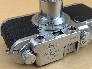 LEICA IIf Vintage 1953 camera w/ 5cm F/3.  5 Elmar Red Scale Lens 650754 - 5