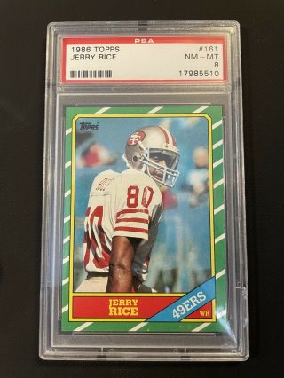 Vintage 1986 Topps 161 Jerry Rice Psa 8 Graded Rookie Rc M85