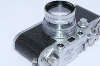 Vintage WARTIME Leica IIIC Rangefinder 35mm camera with 5cm f2 Summitar lens. 5