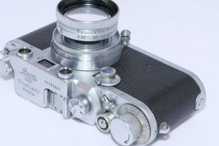 Vintage WARTIME Leica IIIC Rangefinder 35mm camera with 5cm f2 Summitar lens. 6
