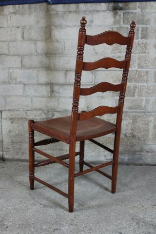 4 Vintage Shaker Style Maple Ladderback Dining Side Chairs Country Farmhouse 4