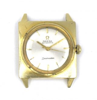 Vintage Omega Seamaster Automatic Wristwatch Cal 670 Square Case 14k Gold C1966