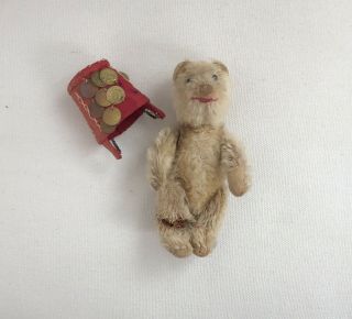 Wonderful Antique Bing Mohair Teddy Bear with Fez Hat,  Coins Needs TLC 6