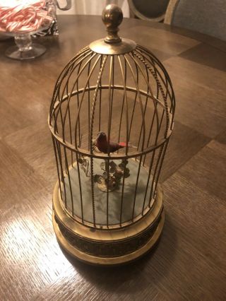 Rare Vintage German Karl Griesbaum Ken/d Red Bird In Cage Fully Functional