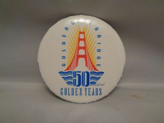 Golden Gate Bridge 50th Anniversary Button San Francisco California 1986