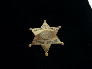 Sheriff Richard B.  Ogilvie Junior Posse Sheriff Badge Illinois