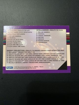 1992 Marvel Universe Tin Exclusive Power Ratings Card Rare