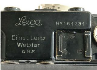 VINTAGE Leica II D Black Paint 35mm camera W/ 50mm f/3.  5 Elmar lens. 4