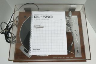 Vtg Turntable Pioneer Pl - 550 Direct Drive Quartz Pll Synchro Puls Record Player