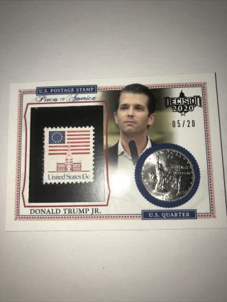 2020 Leaf Decision Donald Trump Jr Stamp Coin Relic 05/20 Organizer Poa18
