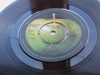 The Beatles 1969 Uk 45 Get Back Push Out Centre Sleeve