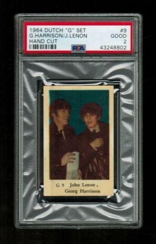 Psa 2 John Lennon & George Harrison Beatles 1964 Series G Card 9 Highest Graded
