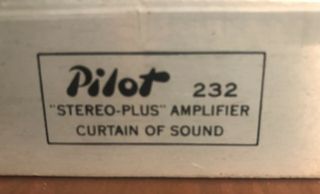 Vintage Pilot Sa - 232 Stereo Tube Amplifier El84/6bq5 Tubes