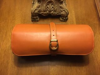 Bvlgari Leather Jewelry Roll Vintage Jewelers Travel Case Made In Italy