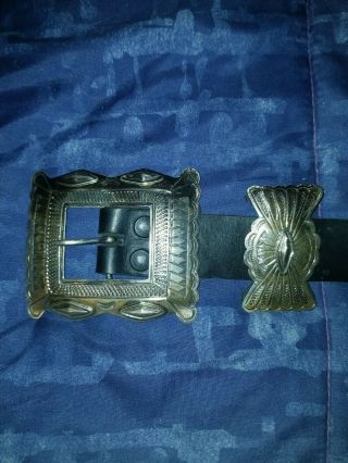 Vintage Navajo Sterling Silver Concho Belt By Mike Smith