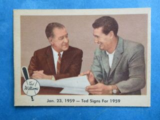 1959 Fleer Ted Williams 68 Jan 23 Signs For Red Sox Vintage Ex