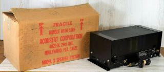 Vtg Acoustat X Model 10 Electrostatic Tube Amplifier W/ Box - Electrostat Amp
