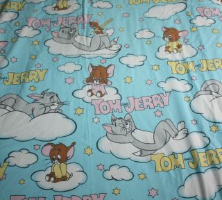 Vintage Tom & Jerry Duvet Cover Cute Tom Jerry In The Clouds 60x78 Inches
