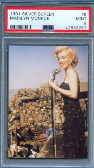 1991 Silver Screen Card 9 Marilyn Monroe Singing To The Troops In Korea Psa 9