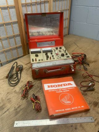 Vintage Honda Service Tester Tool W/ Accessories Tach Timing Cables Kowa Srh - 500