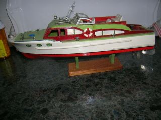 Toy Wood Boat Battery Operated Boat Ito K&o Wooden Vintage Boat Cabin Cruiser