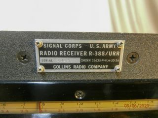Vintage Collins Radio Receiver R - 388/URR US Army Signal Corps / As - is 4