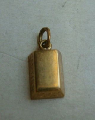 Vintage 18k Cartier Gold Brick Gold Bar Bracelet Charm Pendant