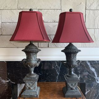 Lovely Pair Vintage Maitland Smith Solid Bronze Table Lamps