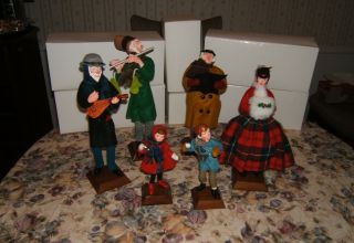 7 Vintage Simpich Christmas Carolers Character Dolls in the boxes. 2