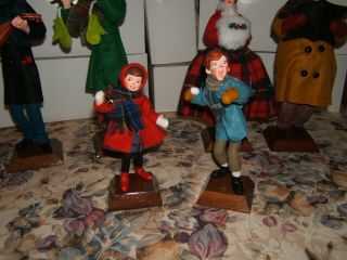 7 Vintage Simpich Christmas Carolers Character Dolls in the boxes. 4