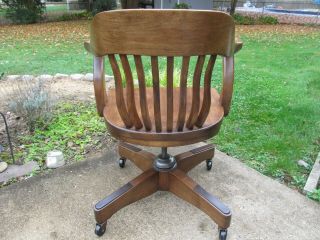 Antique Vintage Lawyers/Bankers Office Chair Restored Marble Chair Co. 2