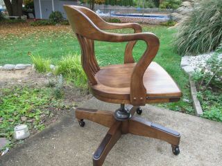 Antique Vintage Lawyers/Bankers Office Chair Restored Marble Chair Co. 3