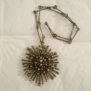 Vintage Signed Pal Kepenyes Large Necklace Pendant Brutalist