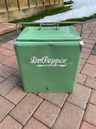 Vintage Dr.  Pepper Metal Cooler 1940 