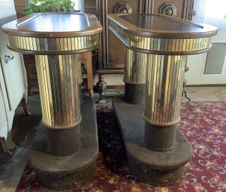 Vintage Gold Mirrored Commercial Bar Table Hollywood Glam Meets Disco 5