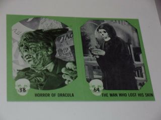 1961 Nu Cards Horror Monster Series 38 & 64 Still Attached