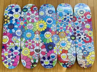 Takashi Murakami Skateboard Deck Flower 5 Set Limited Edition Japan Rare
